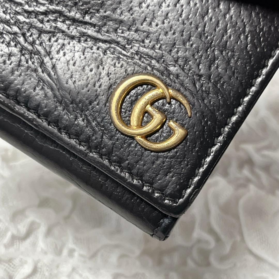 グッチ　GUCCI　GGマーモント　ケース　小銭入れ　レザー　黒　ブラック