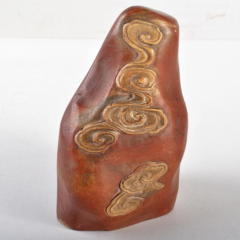 中国　玉石寿山石彫刻　達磨像　人物像　置物　C　R5457