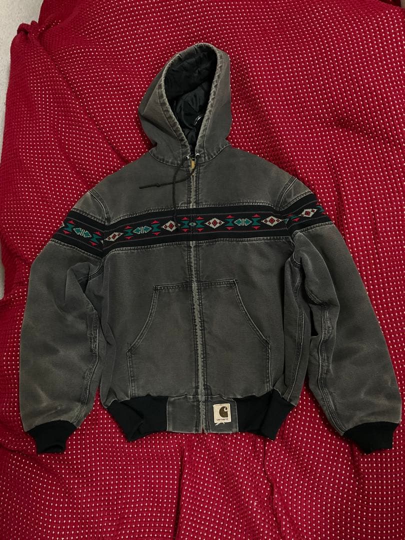 Carhartt アクティブジャケット ネイティブ柄 90s ブラック
