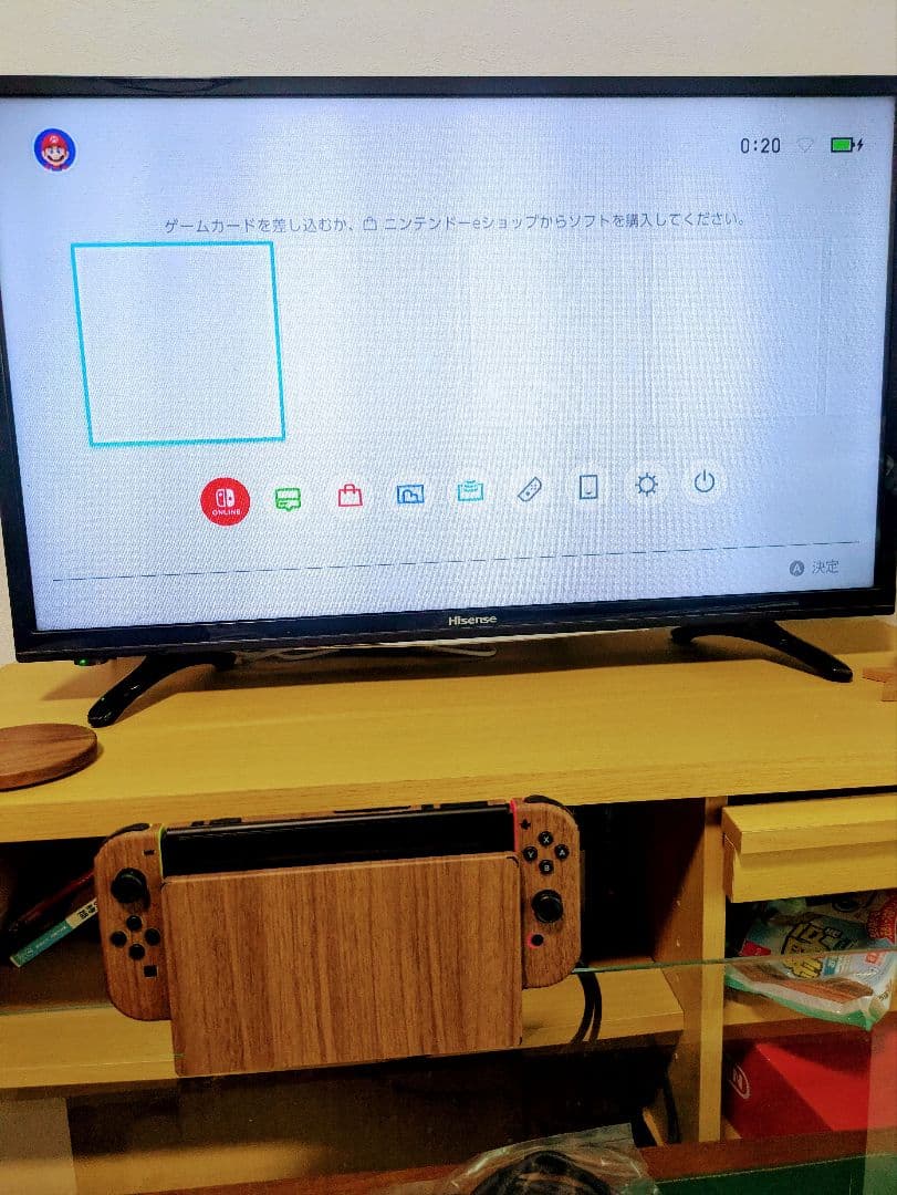 Nintendo Switch 通常モデル 箱あり　木目調スキンシール