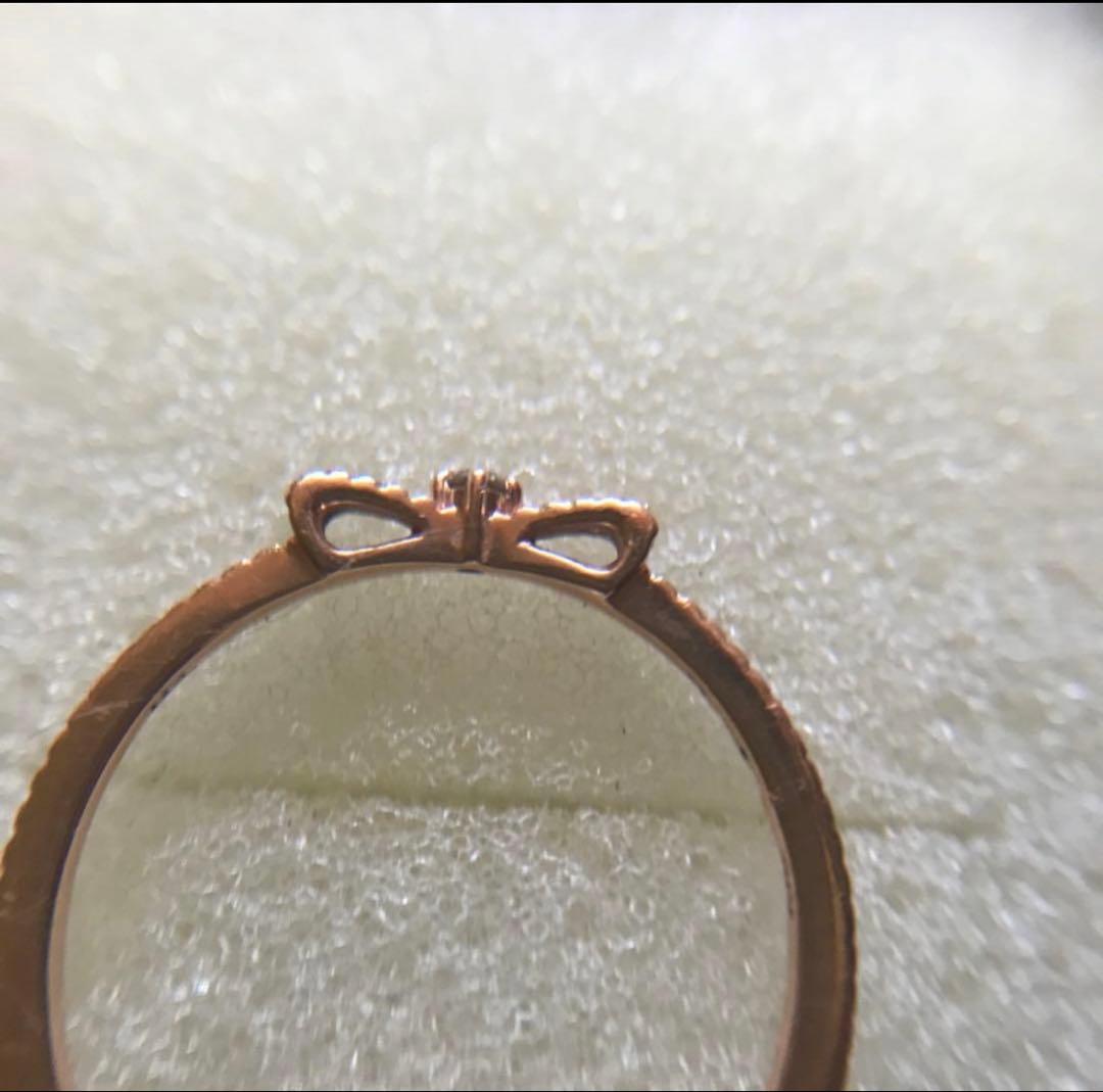 k10PGリボンダイヤモンドリング