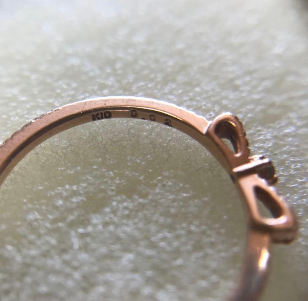 k10PGリボンダイヤモンドリング