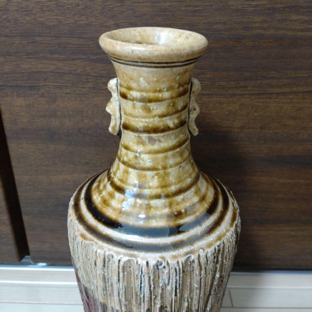 高橋楽斎　信楽焼　細首　花入