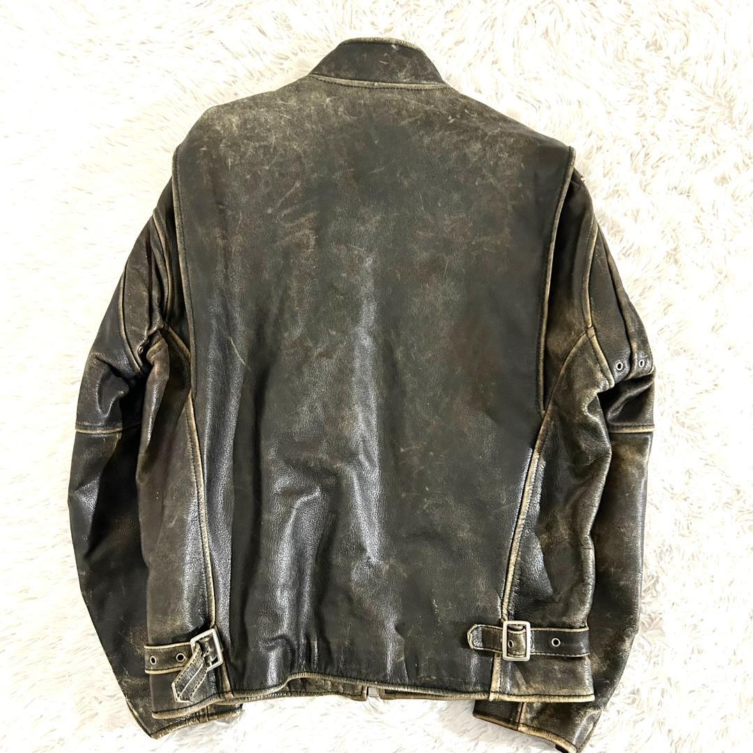 レザージャケット シングルライダース 本革 RAINBOW RBC メンズ L