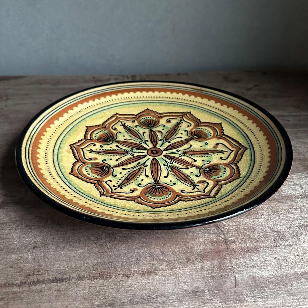 希少　ソビエト陶器　アラベスク模様　大皿　ロシア　焼き物　工芸品　陶磁器　C