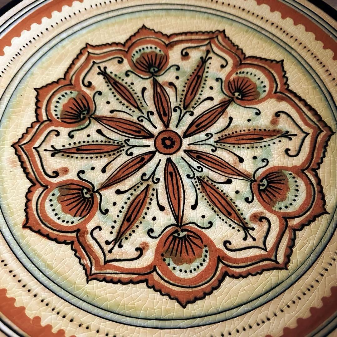希少　ソビエト陶器　アラベスク模様　大皿　ロシア　焼き物　工芸品　陶磁器　C