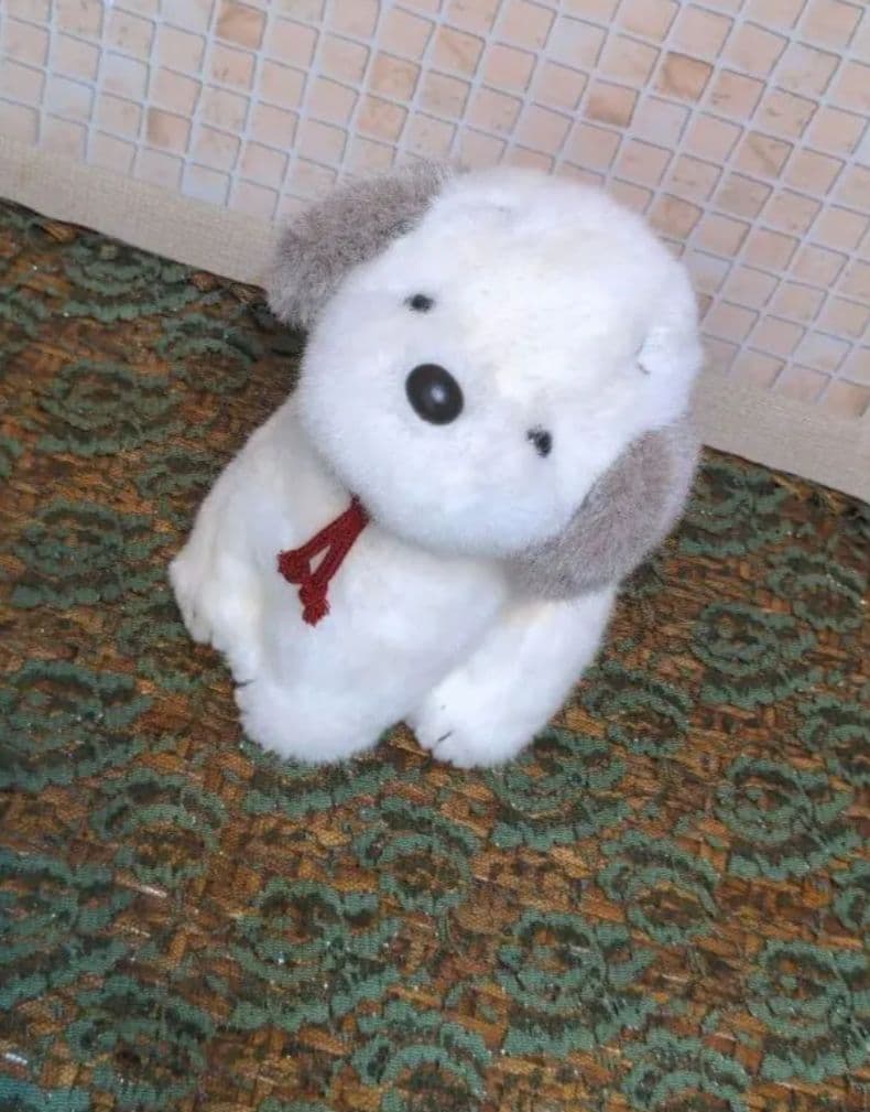 オリエンタルトーイ・うめ吉・犬のぬいぐるみ・かわいいお顔・昭和レトロわんこエモい