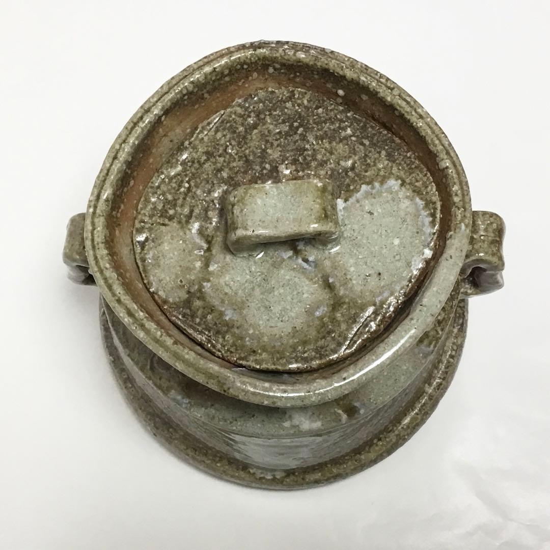 水指 信楽 口四方耳付 紙箱 茶道具 古物品