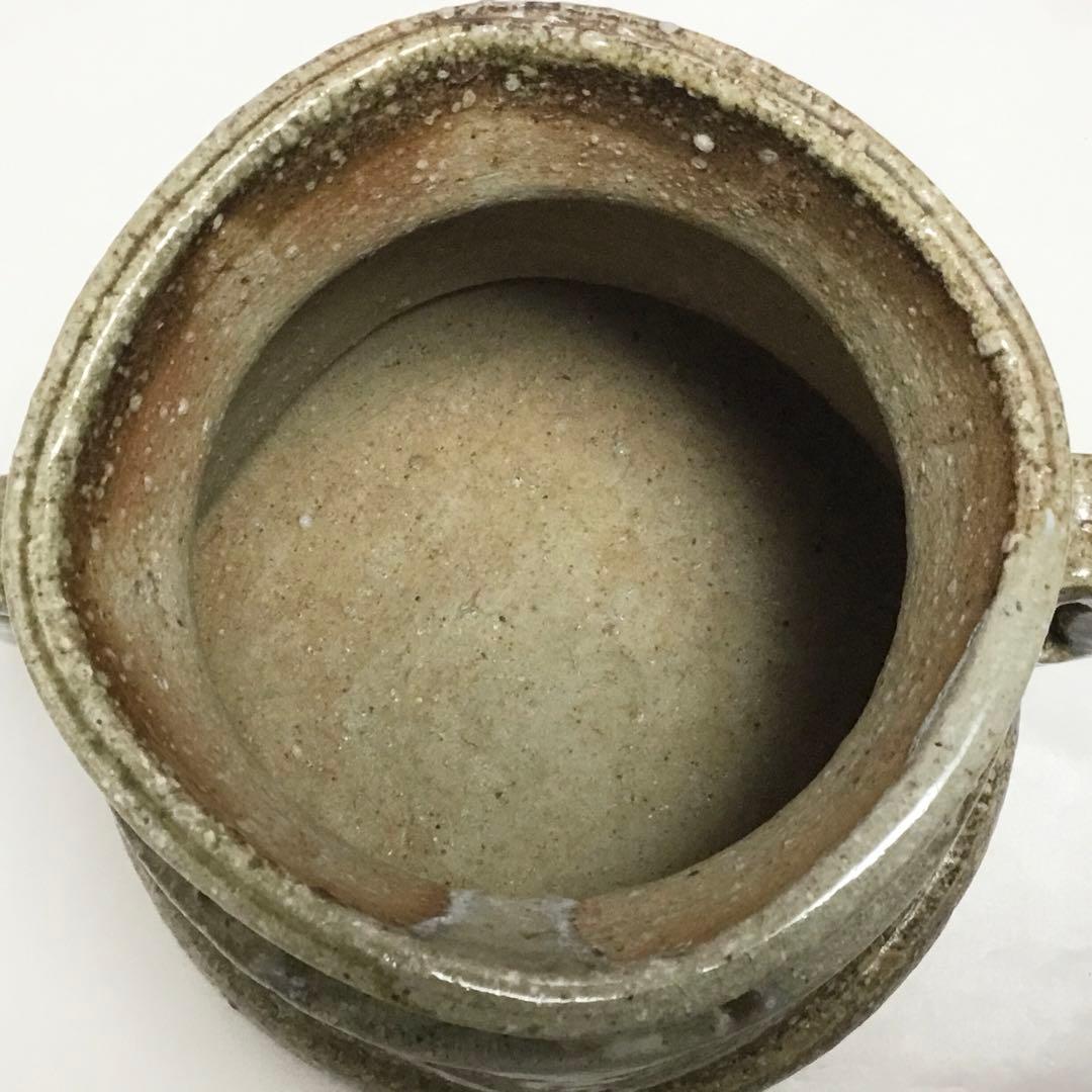 水指 信楽 口四方耳付 紙箱 茶道具 古物品