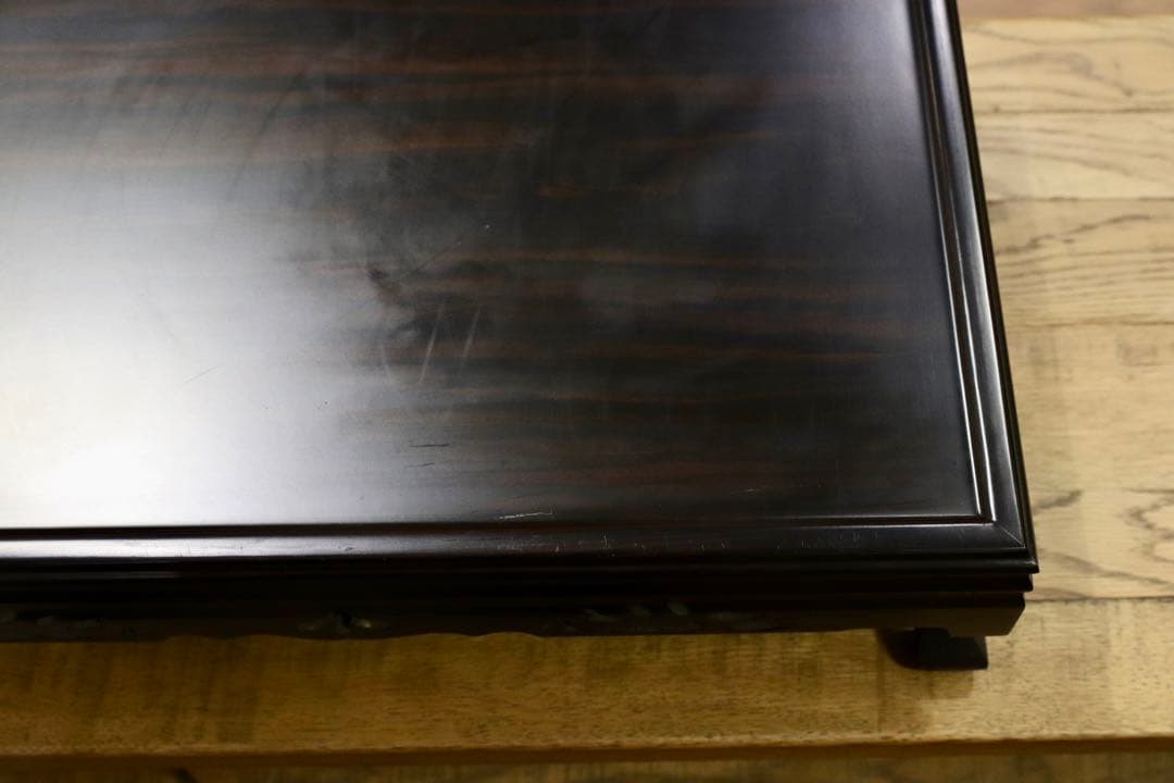 GMIS178○黒檀 置床 花台 飾り台 和家具 和モダン レトロ 和製アンテ