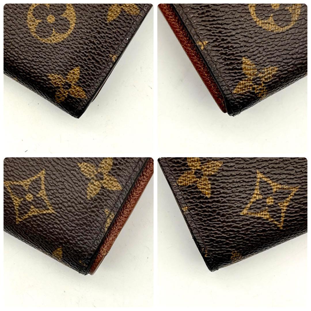 ルイヴィトン モノグラム トレゾール 2つ折り財布 正規品 本物 男女兼用 茶色