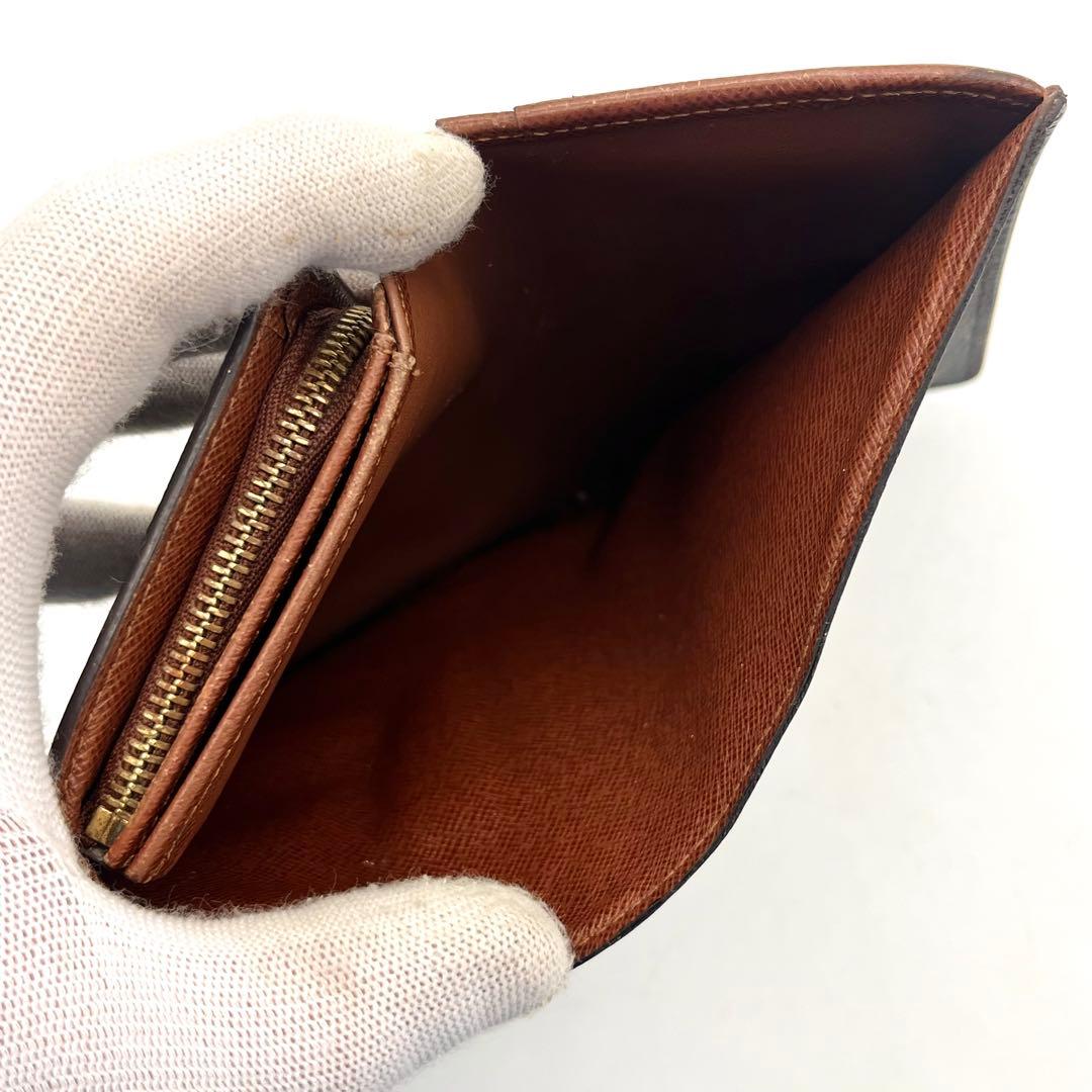 ルイヴィトン モノグラム トレゾール 2つ折り財布 正規品 本物 男女兼用 茶色