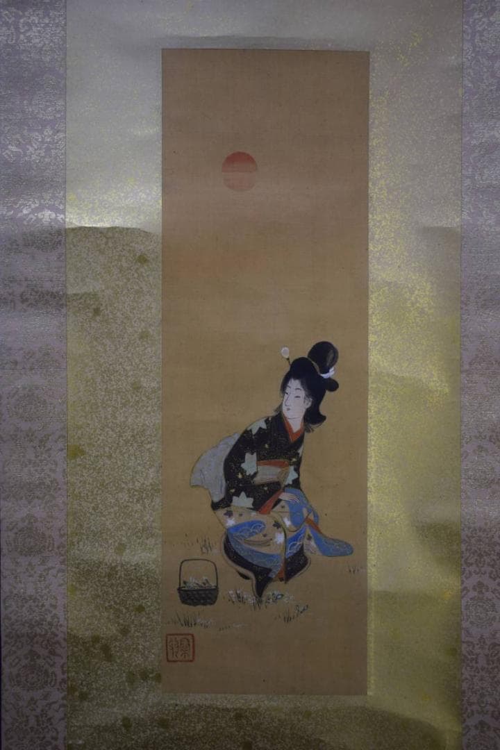 模写/秦翁/美人画/布袋屋掛軸HE-220