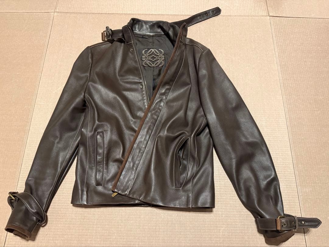 美品 LOEWE ロエベ レザージャケット 羊革 ブラウン 50サイズ（L相当）
