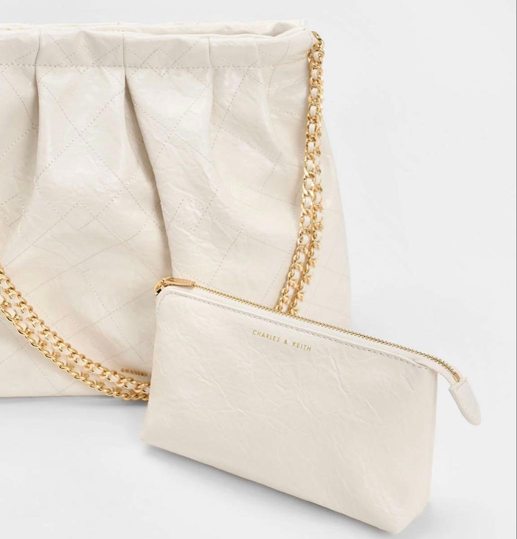 Duo ドゥオ ブレードチェーンハンドルホーボーバッグ - クリーム