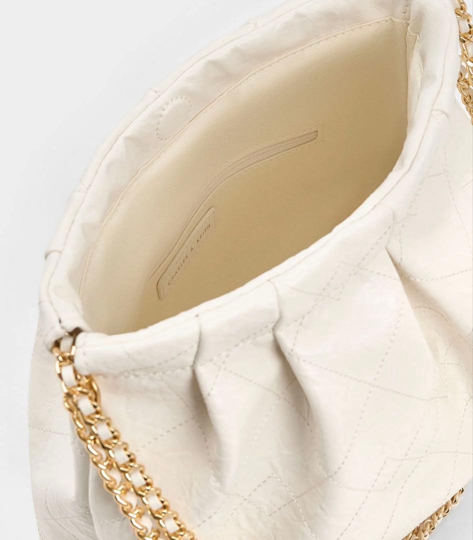 Duo ドゥオ ブレードチェーンハンドルホーボーバッグ - クリーム