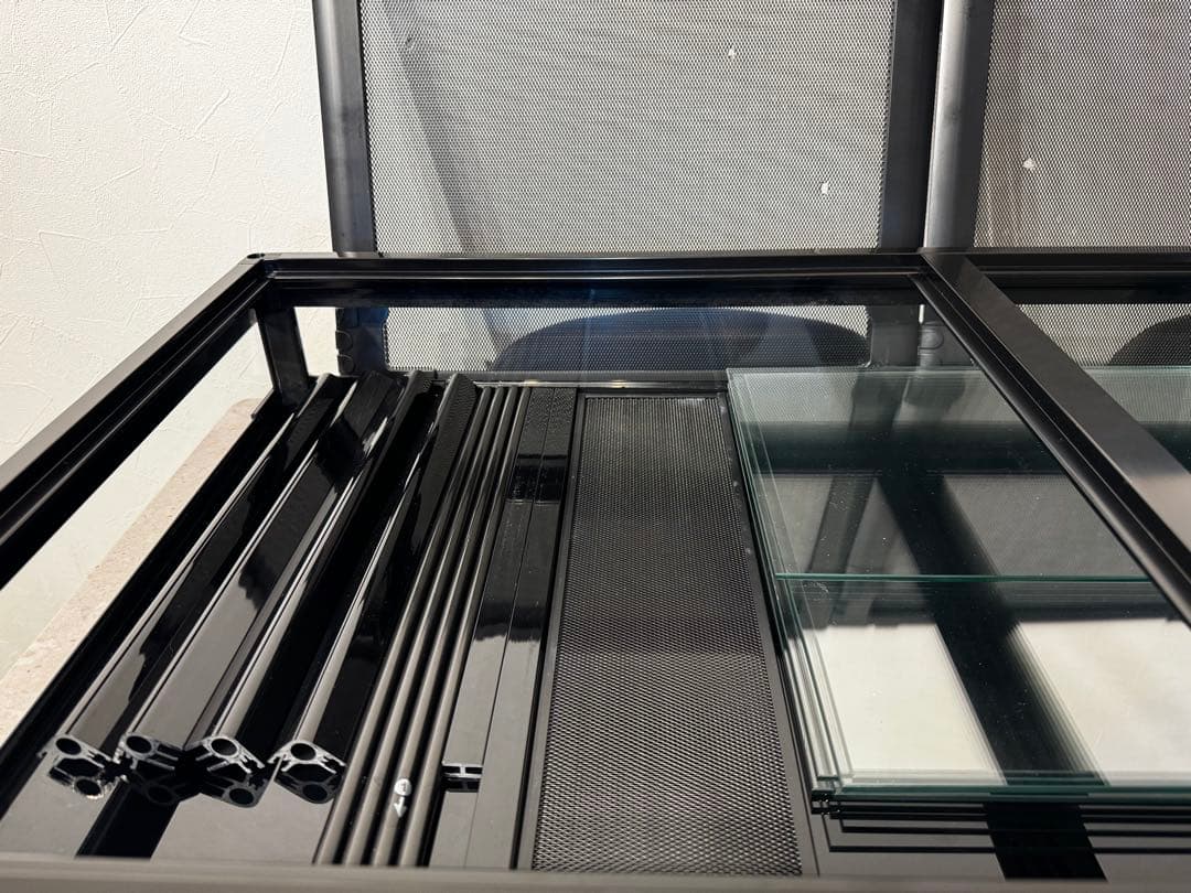 爬虫類ケージ(9045) ブラック ガラス製