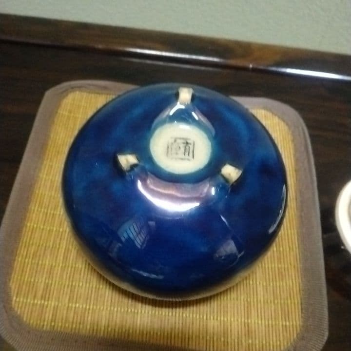 九谷焼竹田有恒七平窯秞裏萌黄金彩香炉美品。