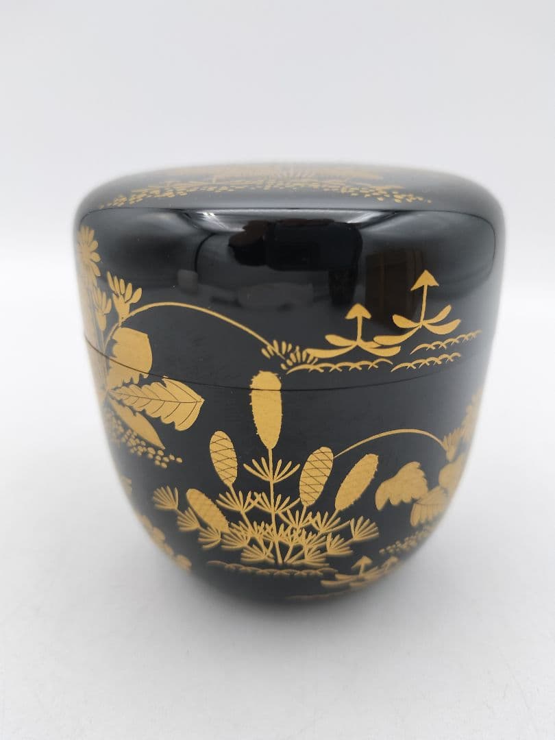 【セール】b160 春秋棗 一双（春野・秋野棗）華山作 木箱入 茶道具 古物