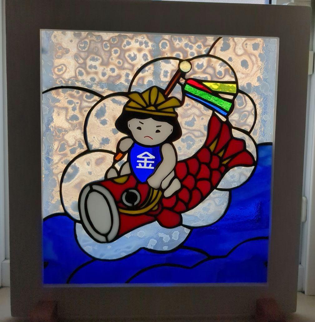 節句飾り　サンキャッチャー ステンドグラス パネル　オーナメント　こどもの日　鯉