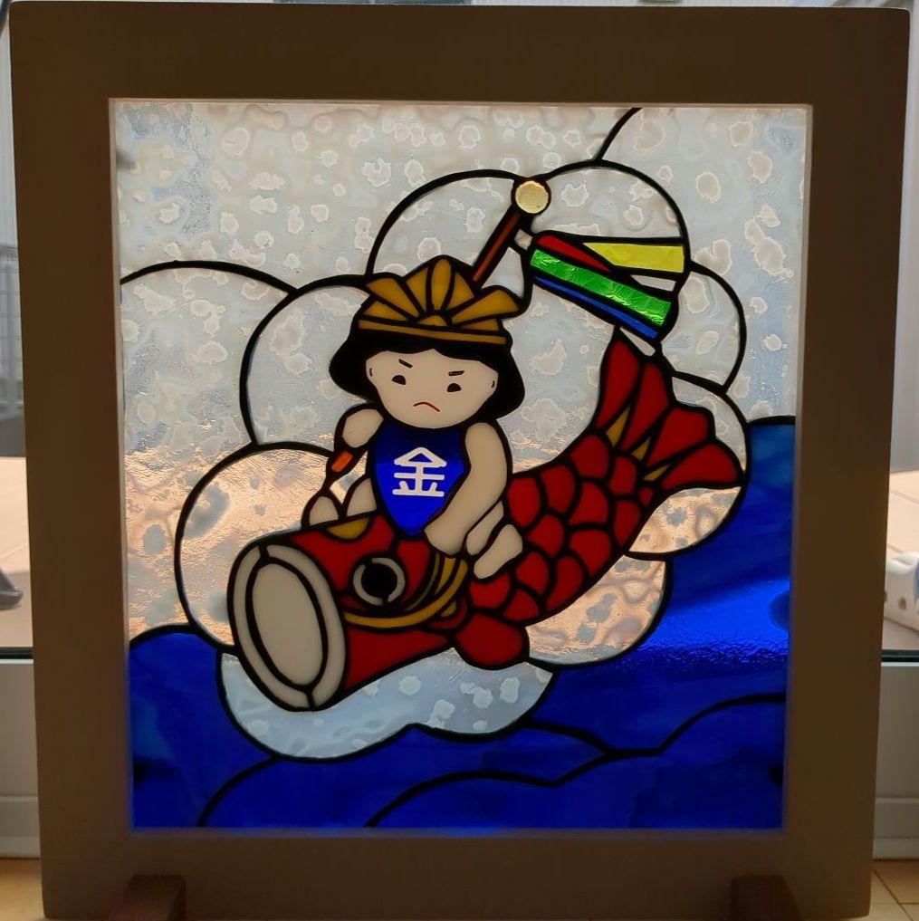 節句飾り　サンキャッチャー ステンドグラス パネル　オーナメント　こどもの日　鯉