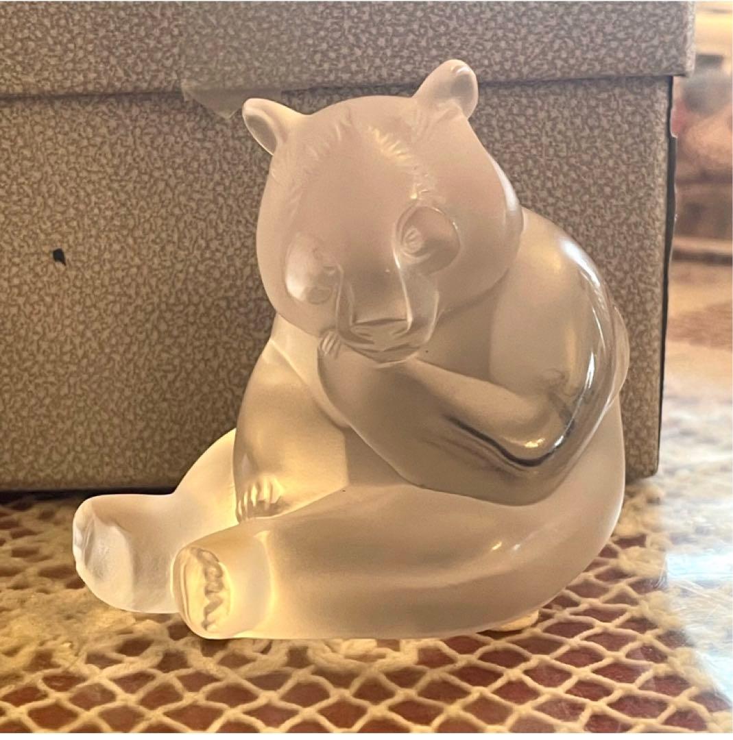 希少　レア　新品　未使用　ラリック　パンダ　クリスタルガラス　置物　箱入り　パリ