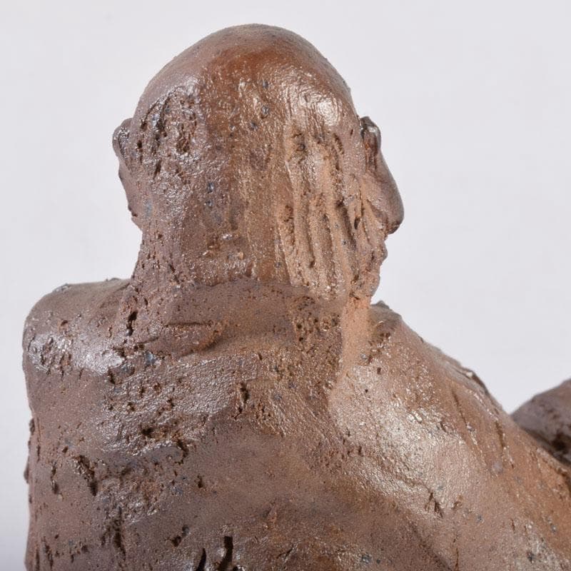 信楽焼　達磨像　置物　在銘　共箱　C　8472