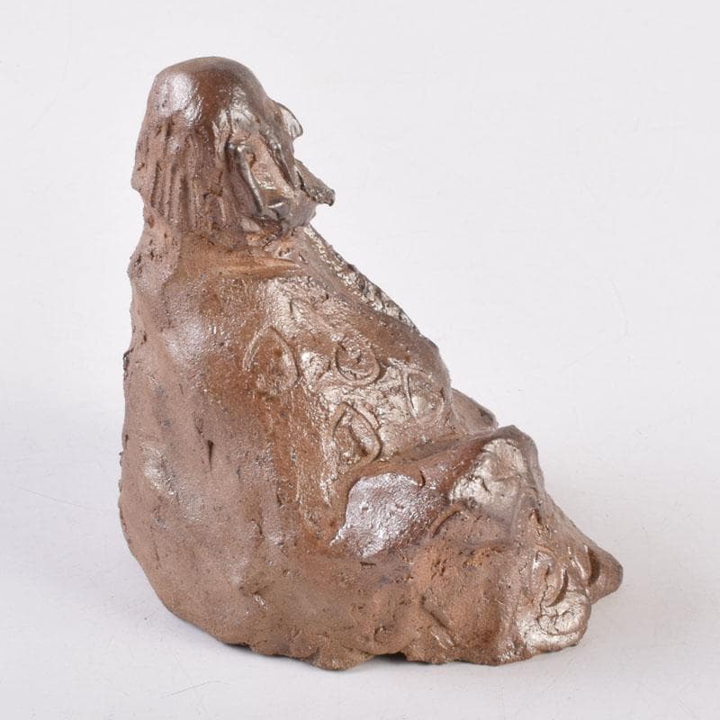 信楽焼　達磨像　置物　在銘　共箱　C　8472