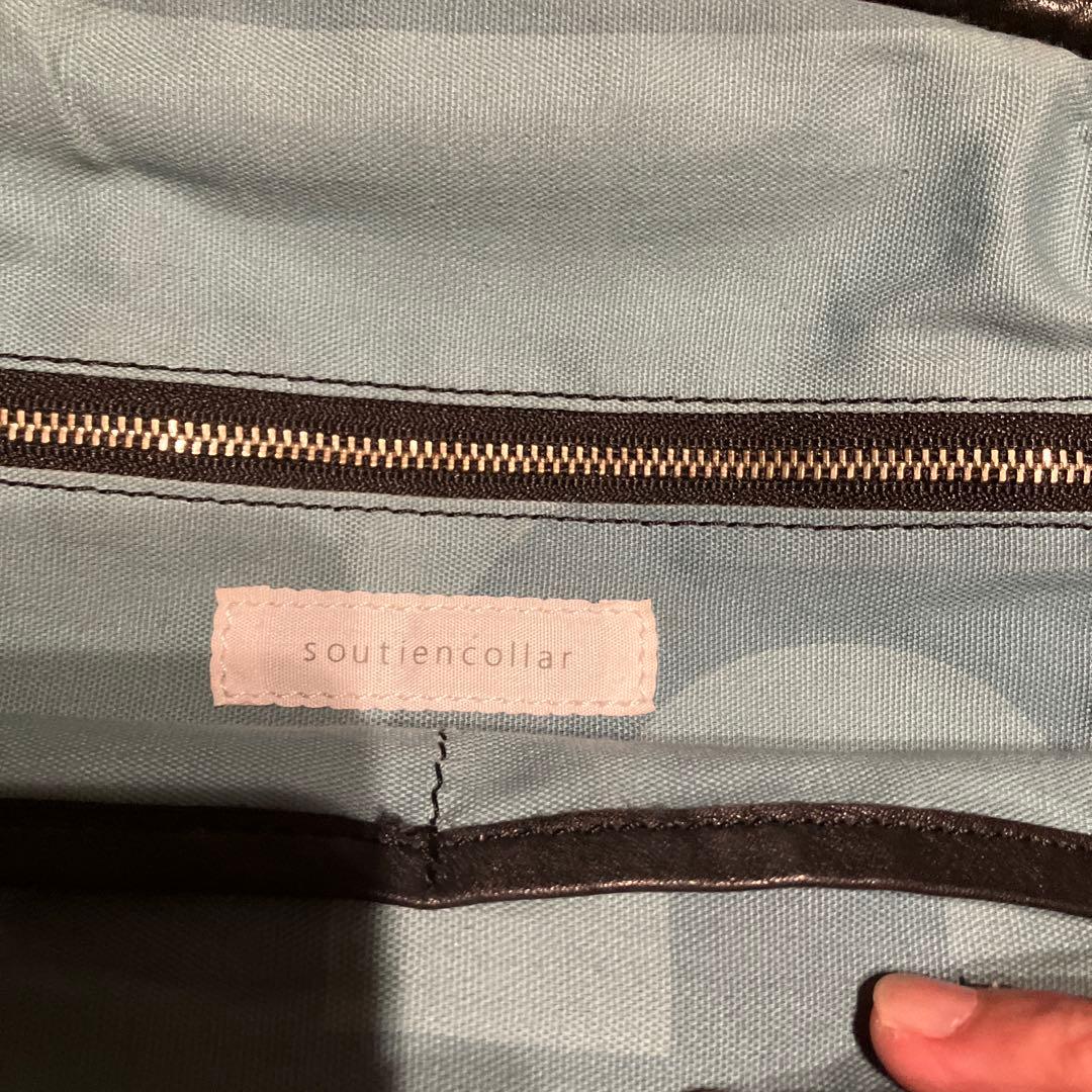 soutiencollar 黒 レザーハンドバッグ