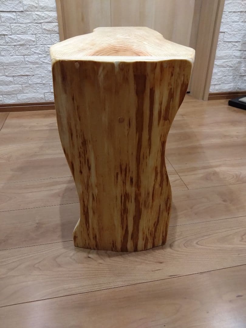 杉のベンチ66　KIZUNA〜❕座面は杉の模様が綺麗、脚は丸太風