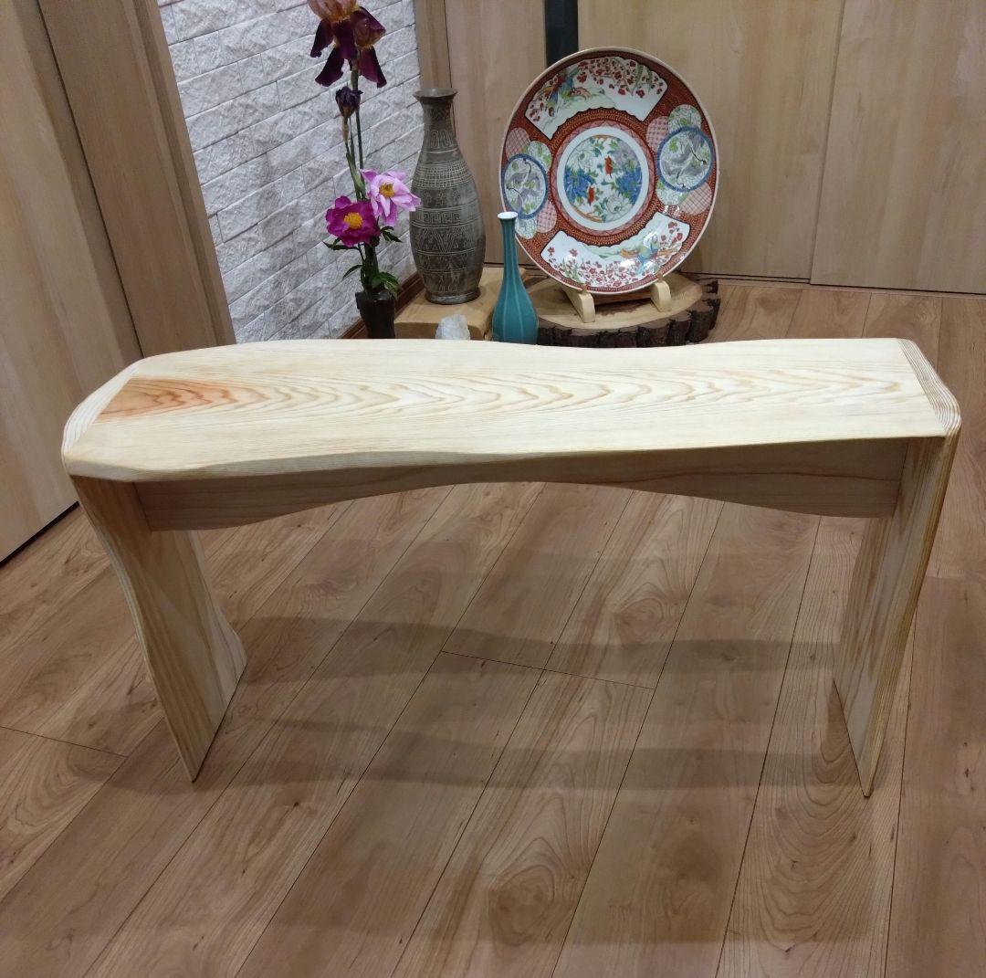 杉のベンチ66　KIZUNA〜❕座面は杉の模様が綺麗、脚は丸太風