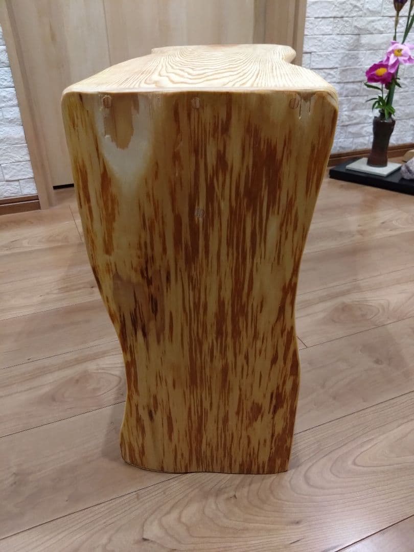 杉のベンチ66　KIZUNA〜❕座面は杉の模様が綺麗、脚は丸太風