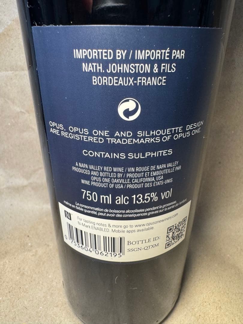 美品 オーパス ワンOpus One 2019 赤ワイン 750ml アメリカ産