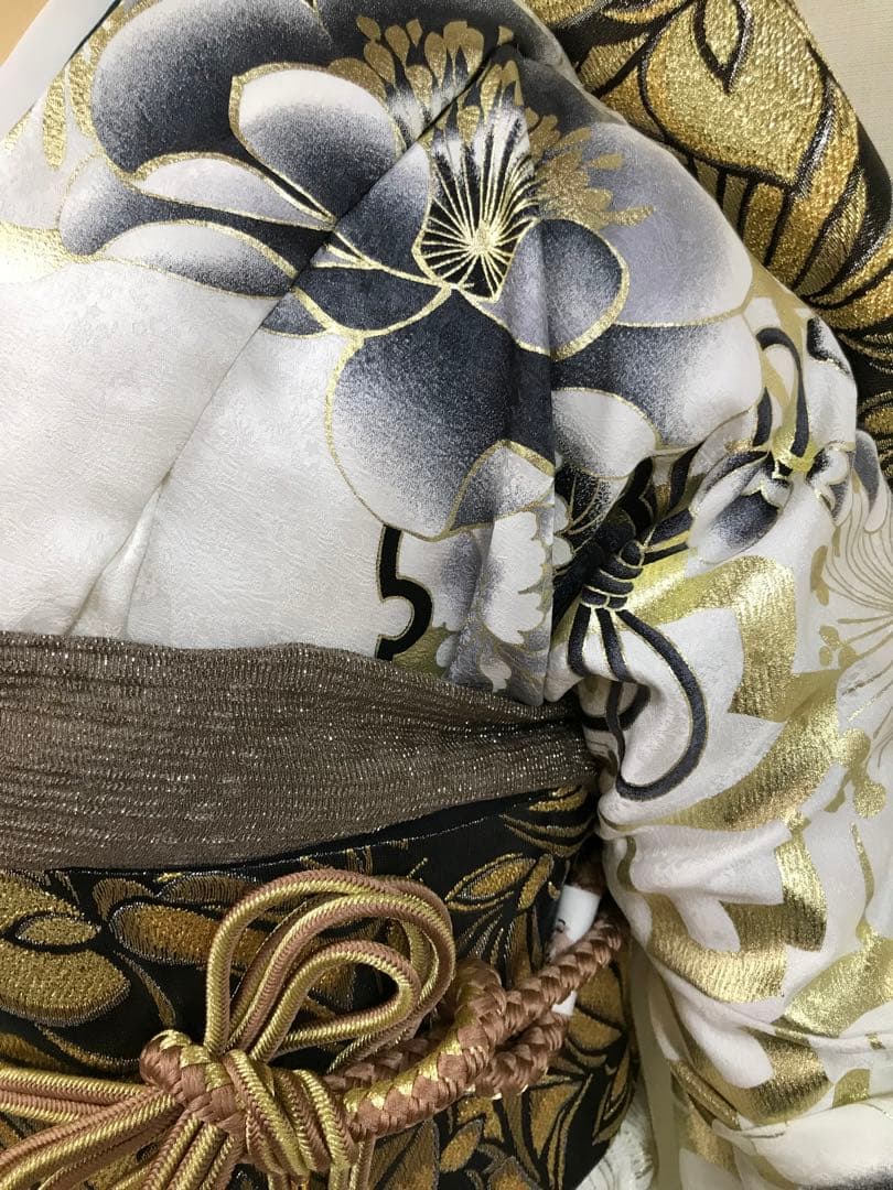 振袖単品　未仕立て品　正絹　金彩