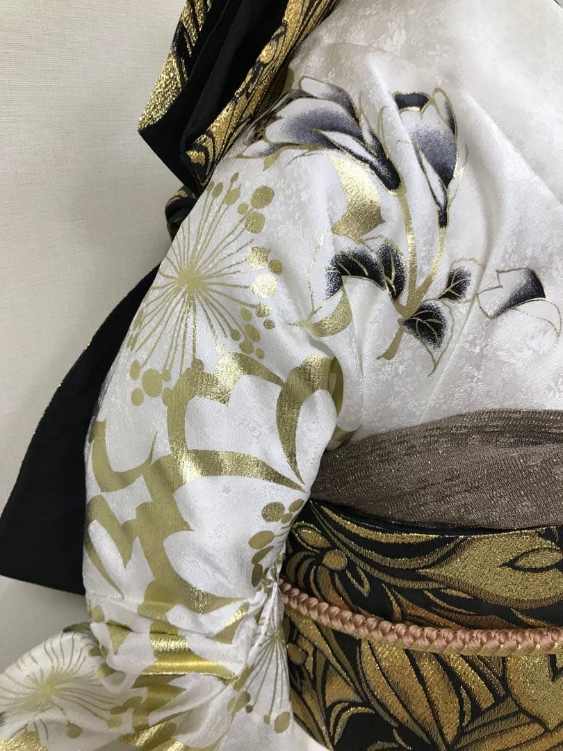 振袖単品　未仕立て品　正絹　金彩