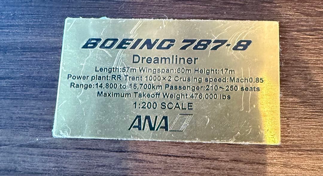ANA 完成品 1/200 ボーイング787-8 ドリームライナーJA804A