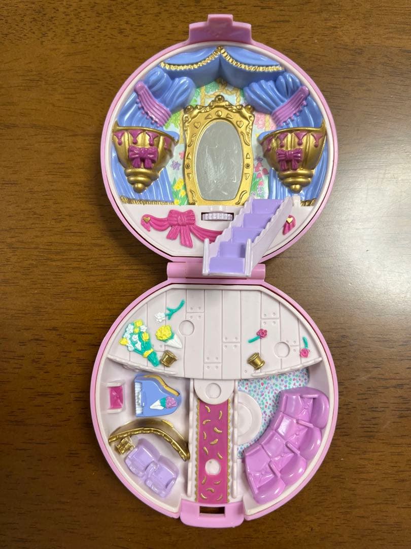 ポーリーポケット・くるりんバレリーナ・コンパクト・丸型・パープル・1993年