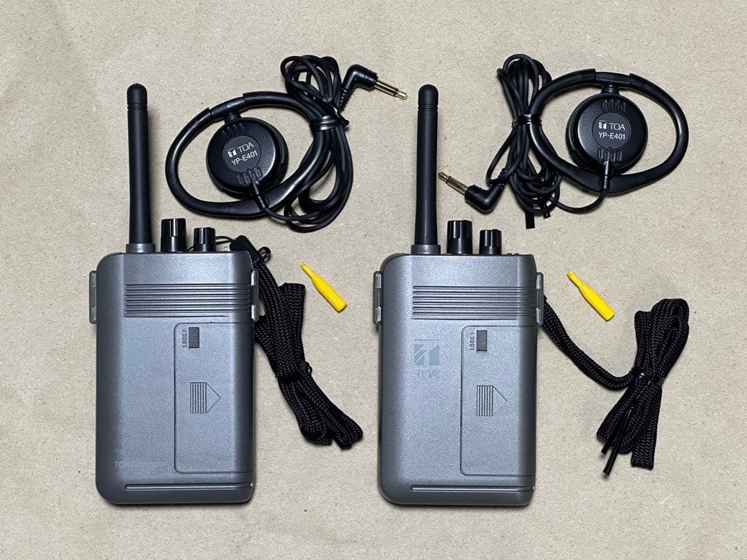 【完動美品】 TOA WT-1100 + YP-E401 2台 ワイヤレス受信機