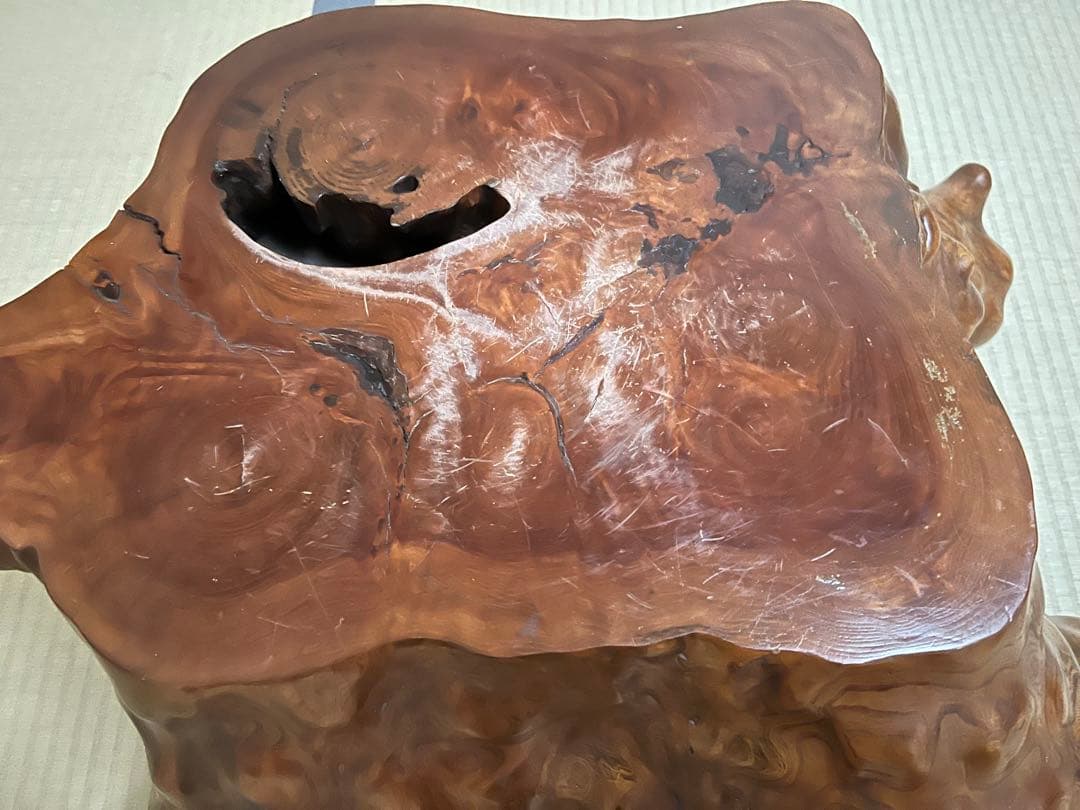 座卓、テーブル、木根花台、大型飾り台、切り株、無垢材、盆栽台、玄関、茶室