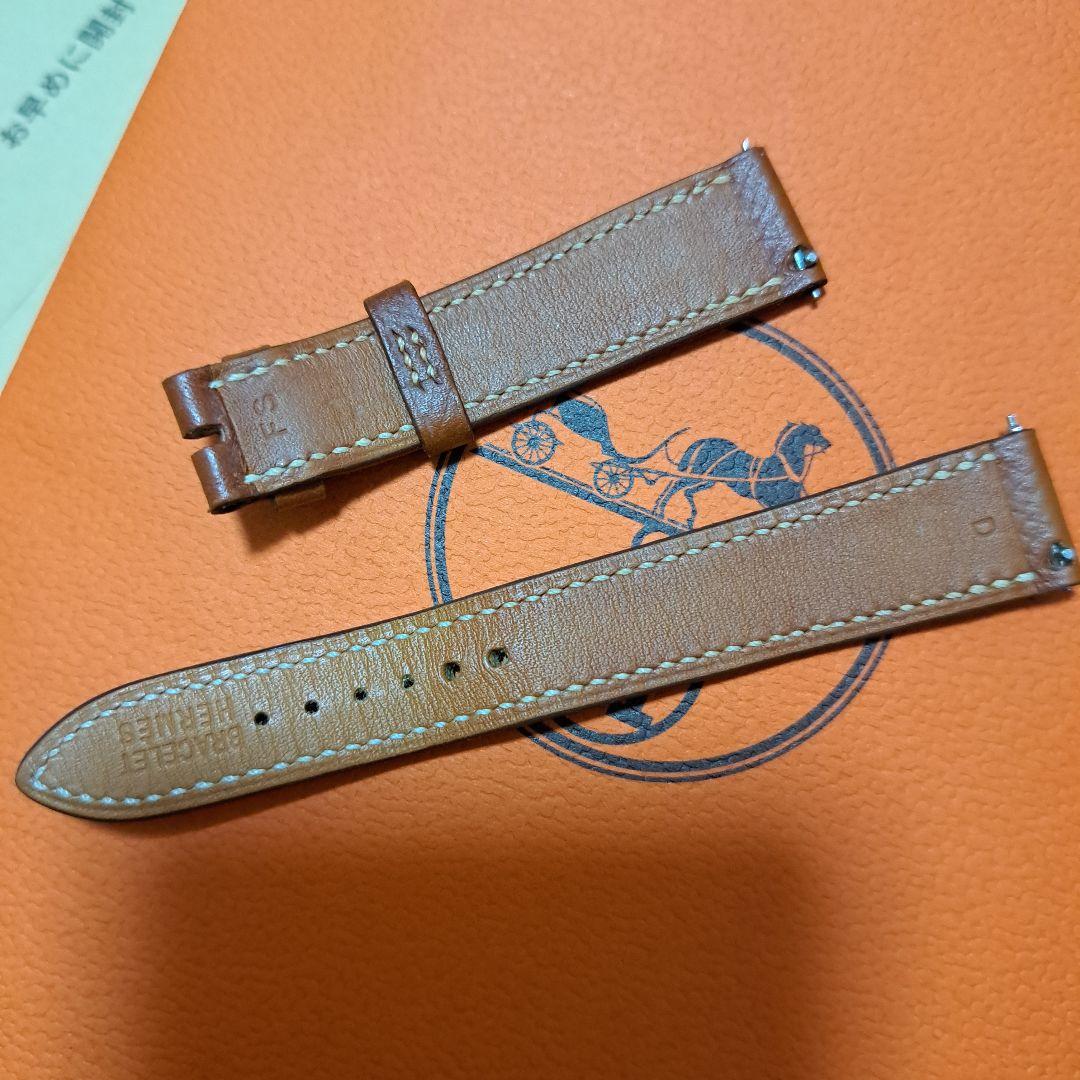 エルメス　ブラウンレザー 時計ベルト　hウォッチ　pmサイズ　HH1,210