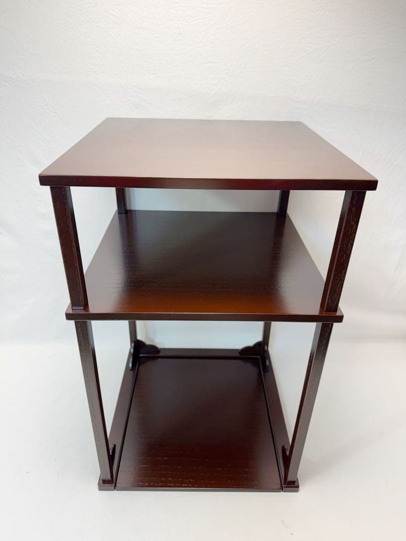 ほぼ未使用 茶道具 溜塗 二重棚 茶棚 組み立式 元箱