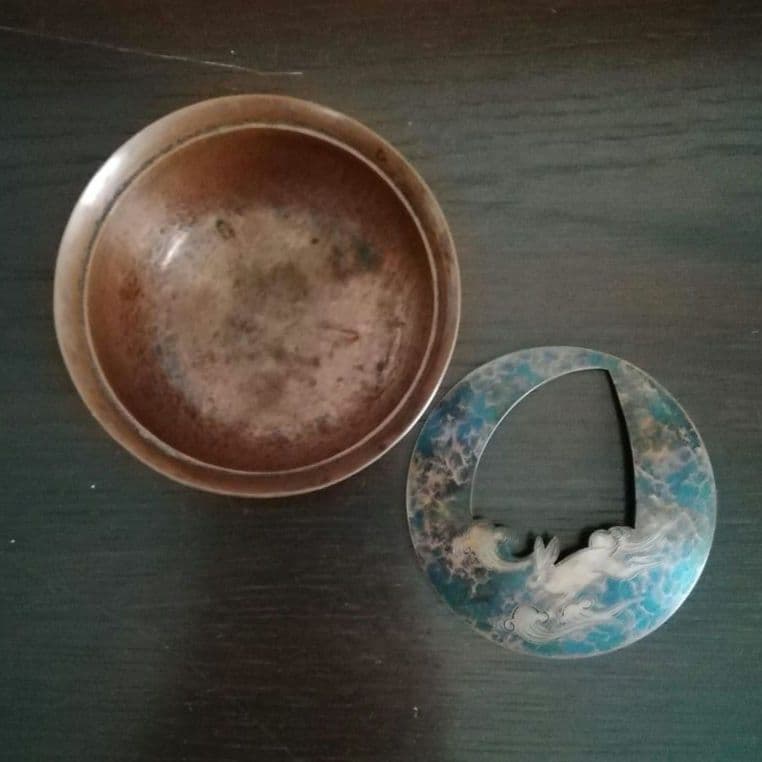 逸品　玉川堂　鎚起銅器　兎図紋　香炉　花活け　灰皿　和骨董　アンティーク