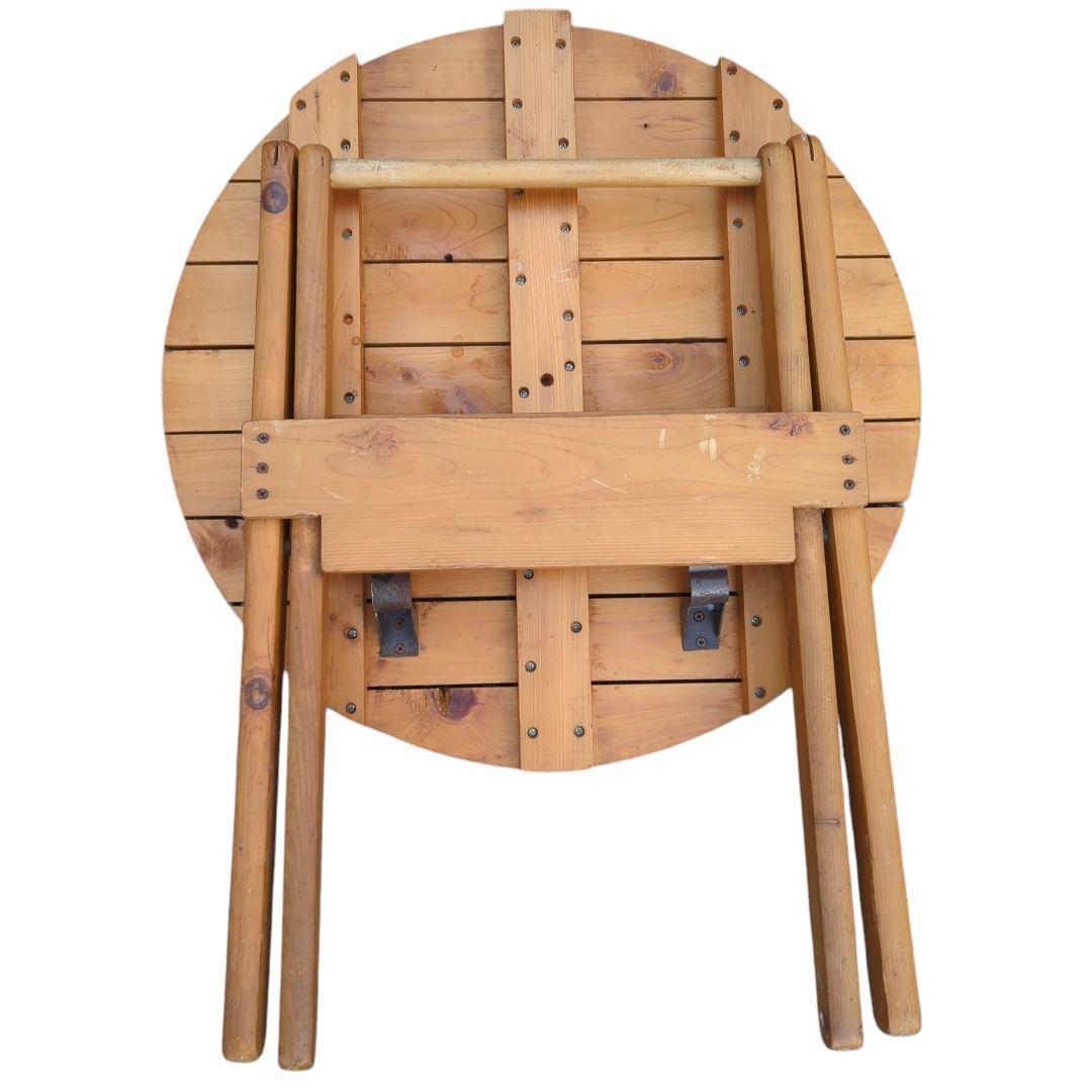 【送料無料】ヴィンテージ ウッドテーブル＆チェアセット 折りたたみ