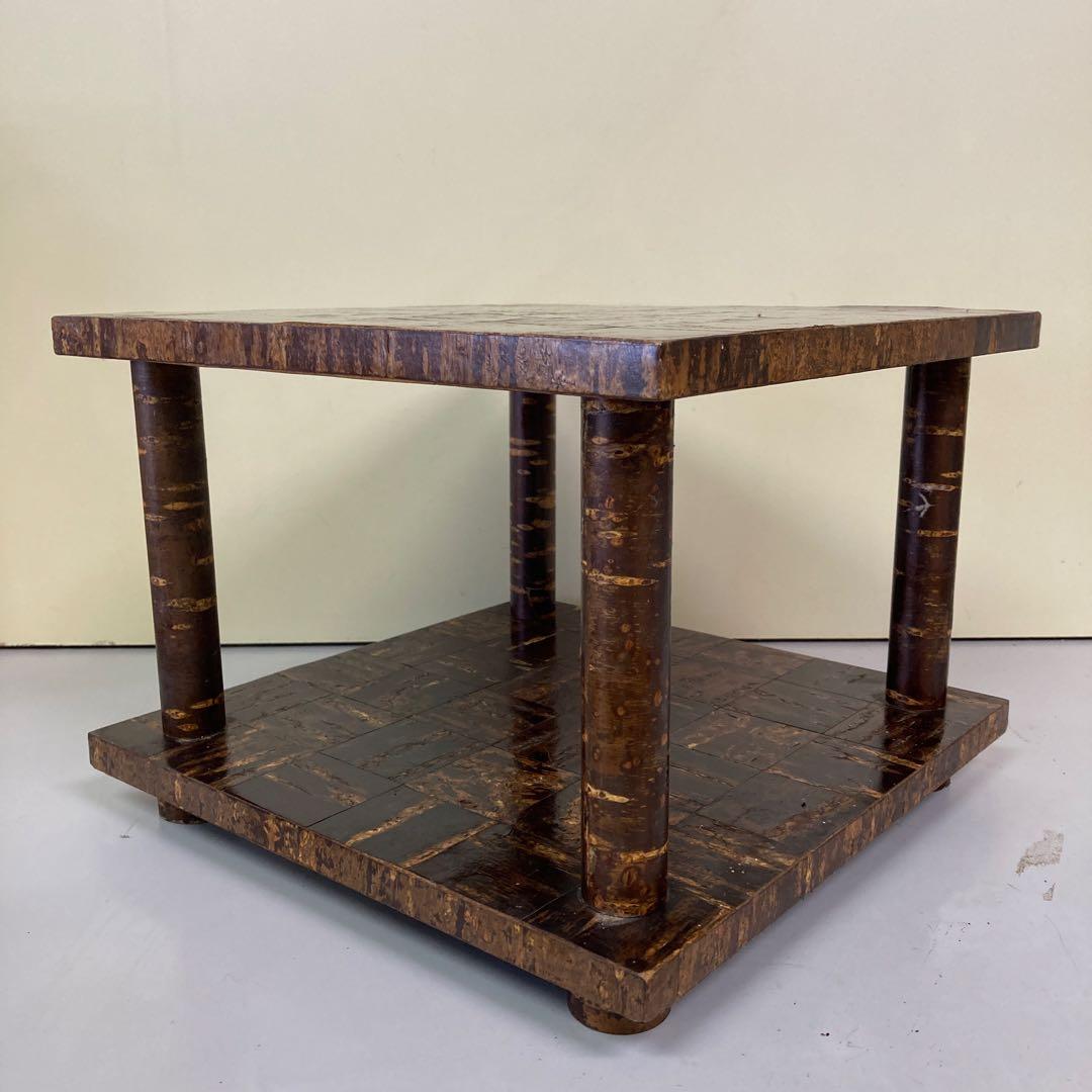 B-1 【美品】伝統工芸 樺細工（桜皮細工） 飾り棚 / サイドテーブル