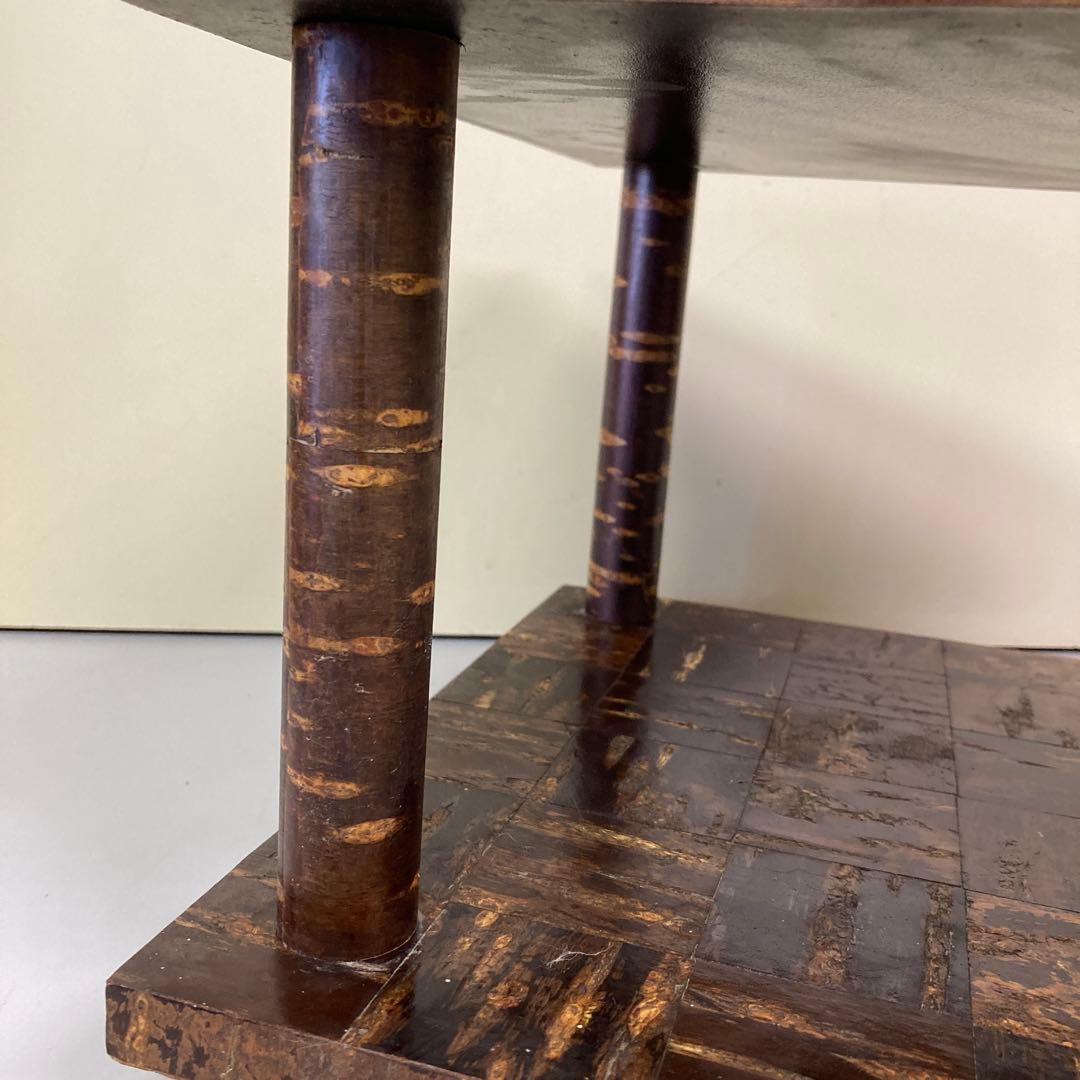 B-1 【美品】伝統工芸 樺細工（桜皮細工） 飾り棚 / サイドテーブル