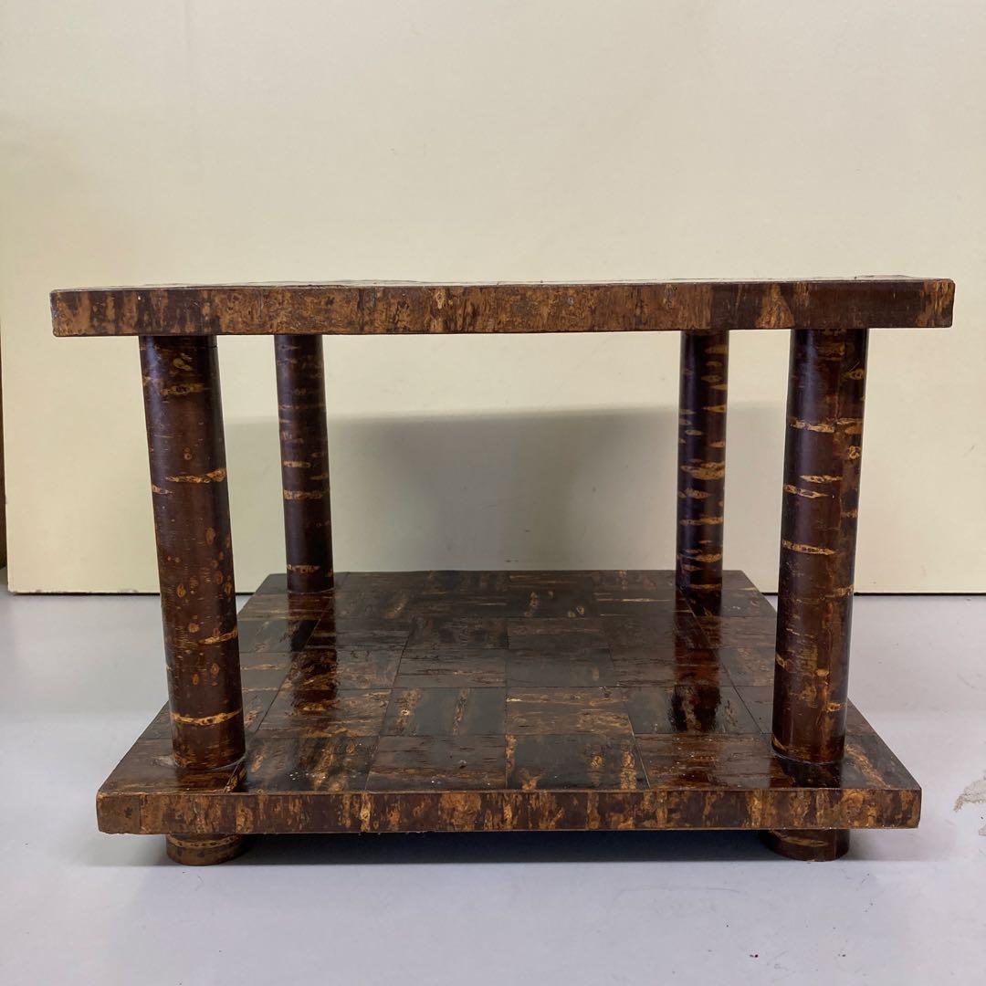 B-1 【美品】伝統工芸 樺細工（桜皮細工） 飾り棚 / サイドテーブル