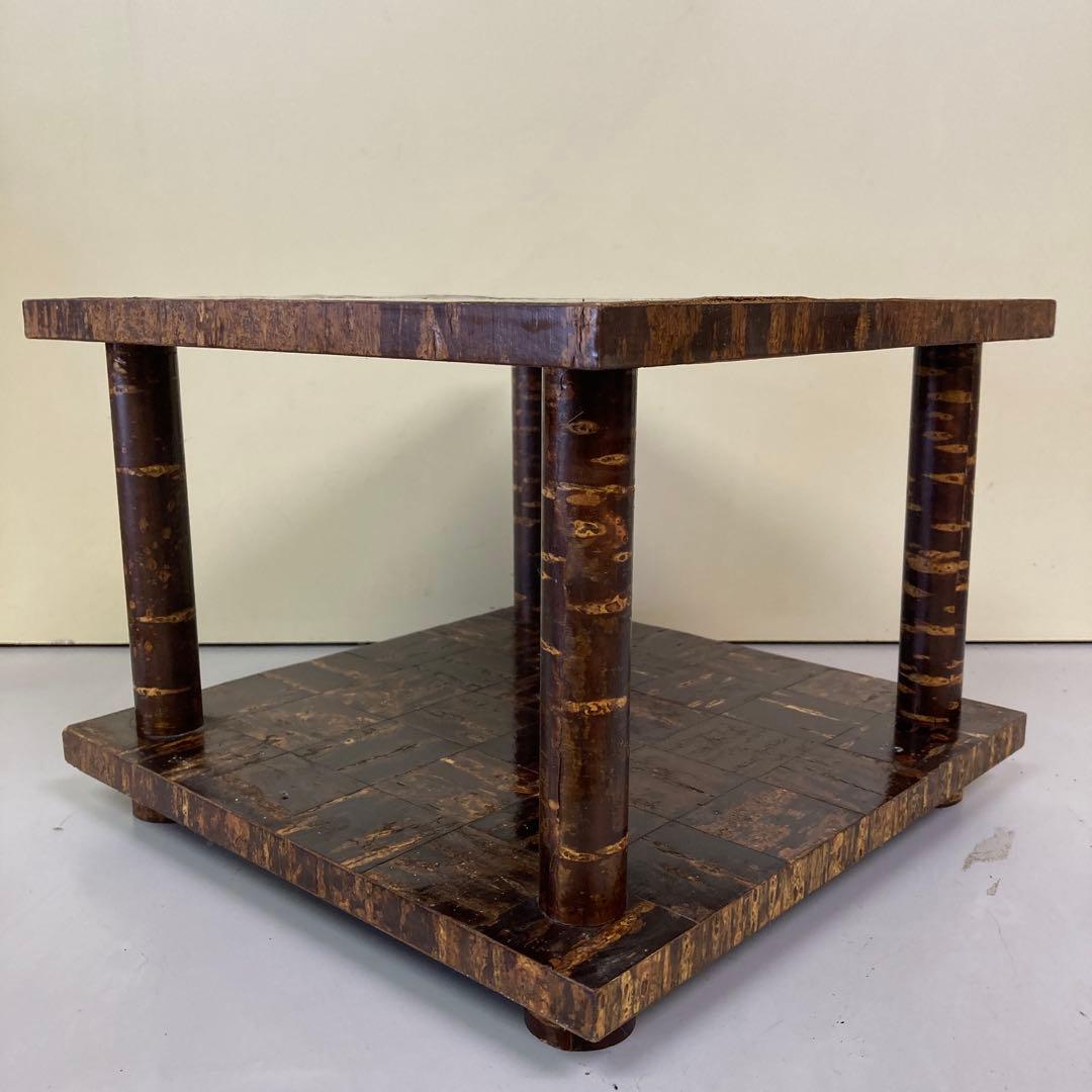 B-1 【美品】伝統工芸 樺細工（桜皮細工） 飾り棚 / サイドテーブル