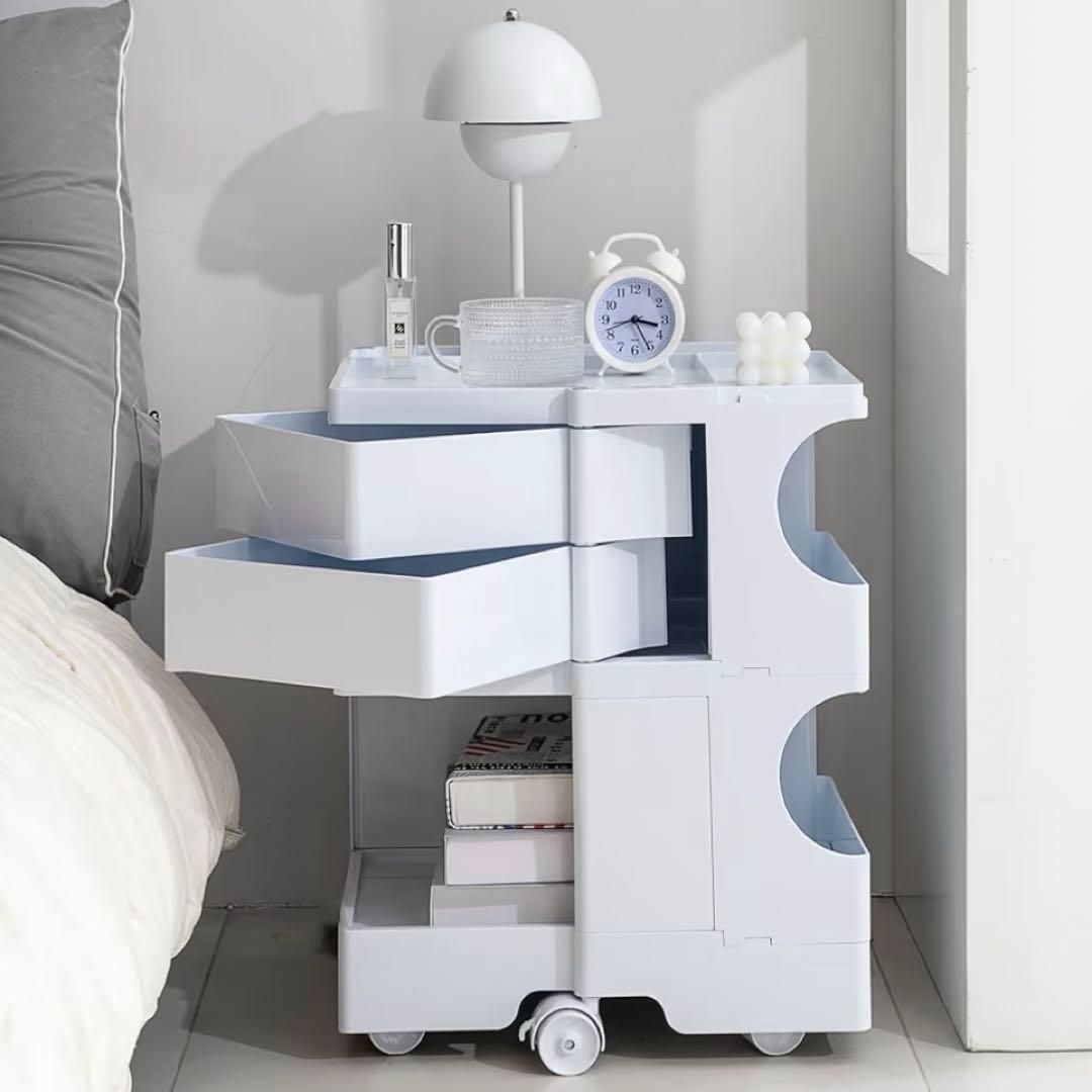 ボビーワゴン レプリカ 回転　ワゴン　マルチワゴン　収納　韓国　収納家具　白