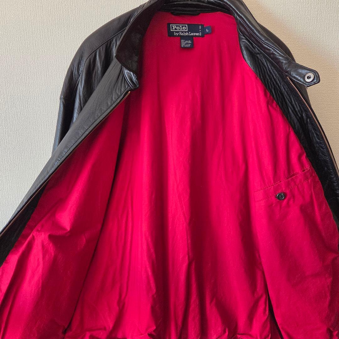 90s Ralph Lauren レザージャケット ポニー無し Lサイズ