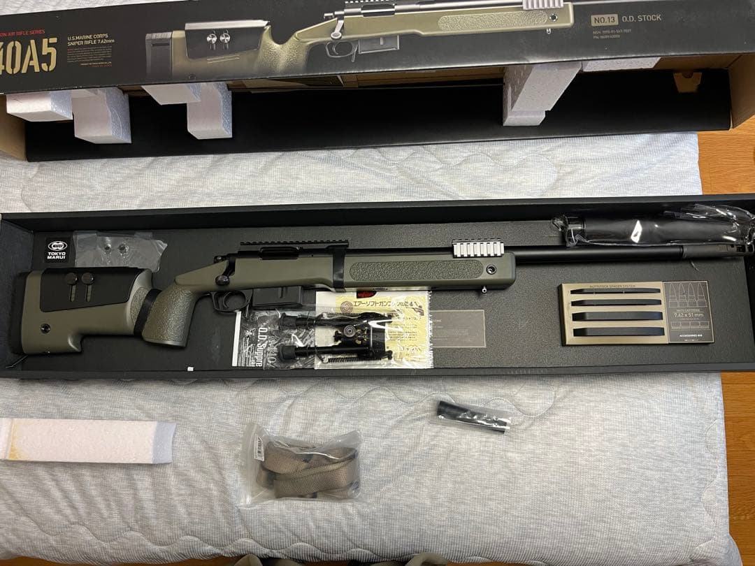 【スコープ、バイポッド付き】東京マルイ　M40A5 O.D Stock